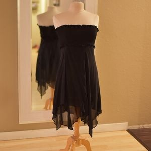 Black strapless dress